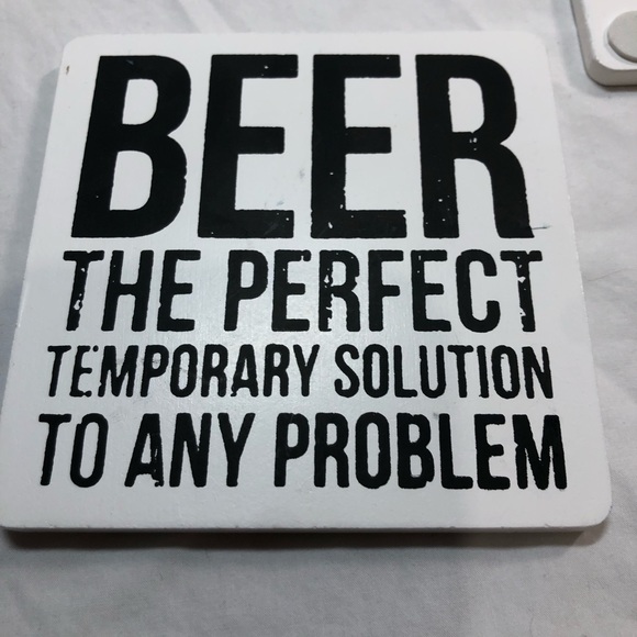 Beer Saying Wooden Coasters in Box Funny Gift idea - Picture 6 of 9